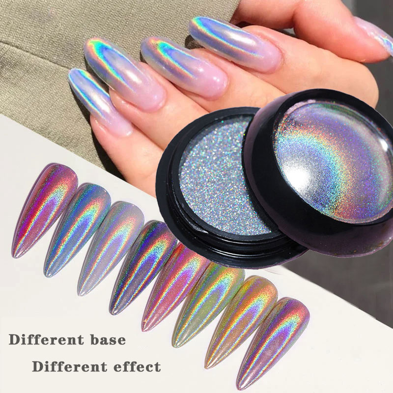 Nail Glitter Chrome - 6 Colors Chrome Laser Nail Powder
