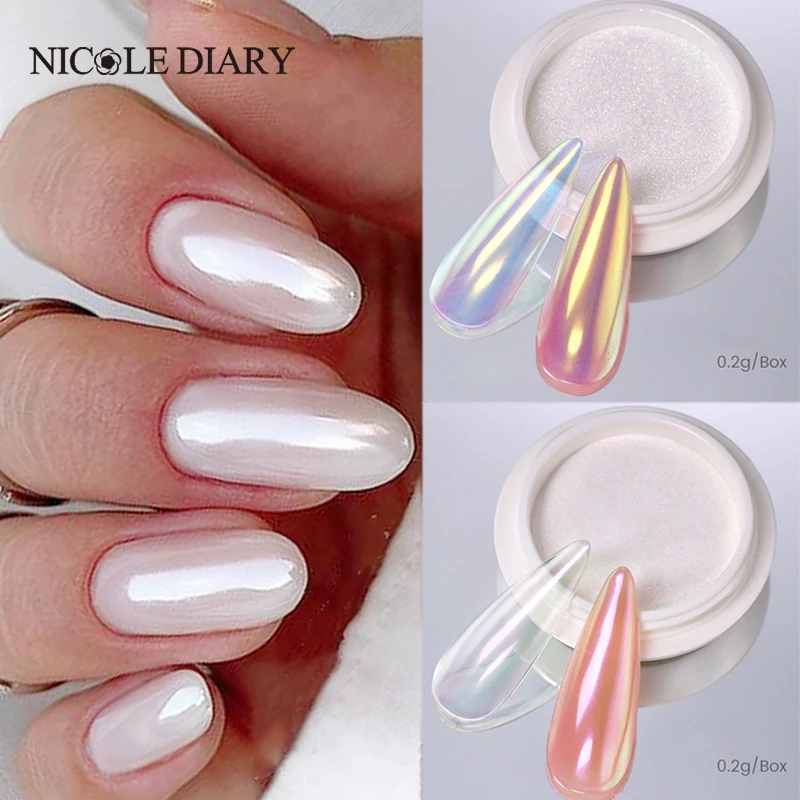Nail Glitter Chrome - NICOLE DIARY Nail Powder Pigment Pearl