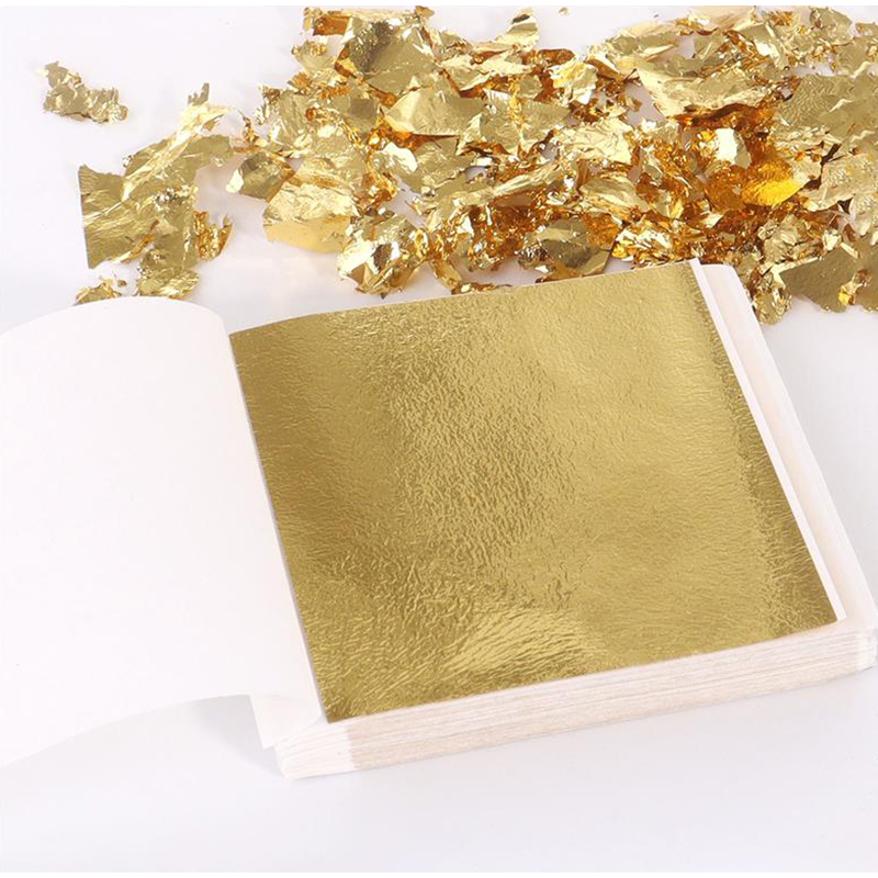 Nail Art Painting - 200Pcs Golden Leaf Foil Leaf Sheets