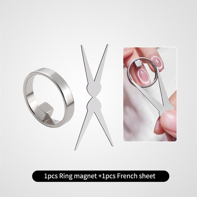 Nail Art Oval - Ring Magnet Hollow Cat Eye Oval