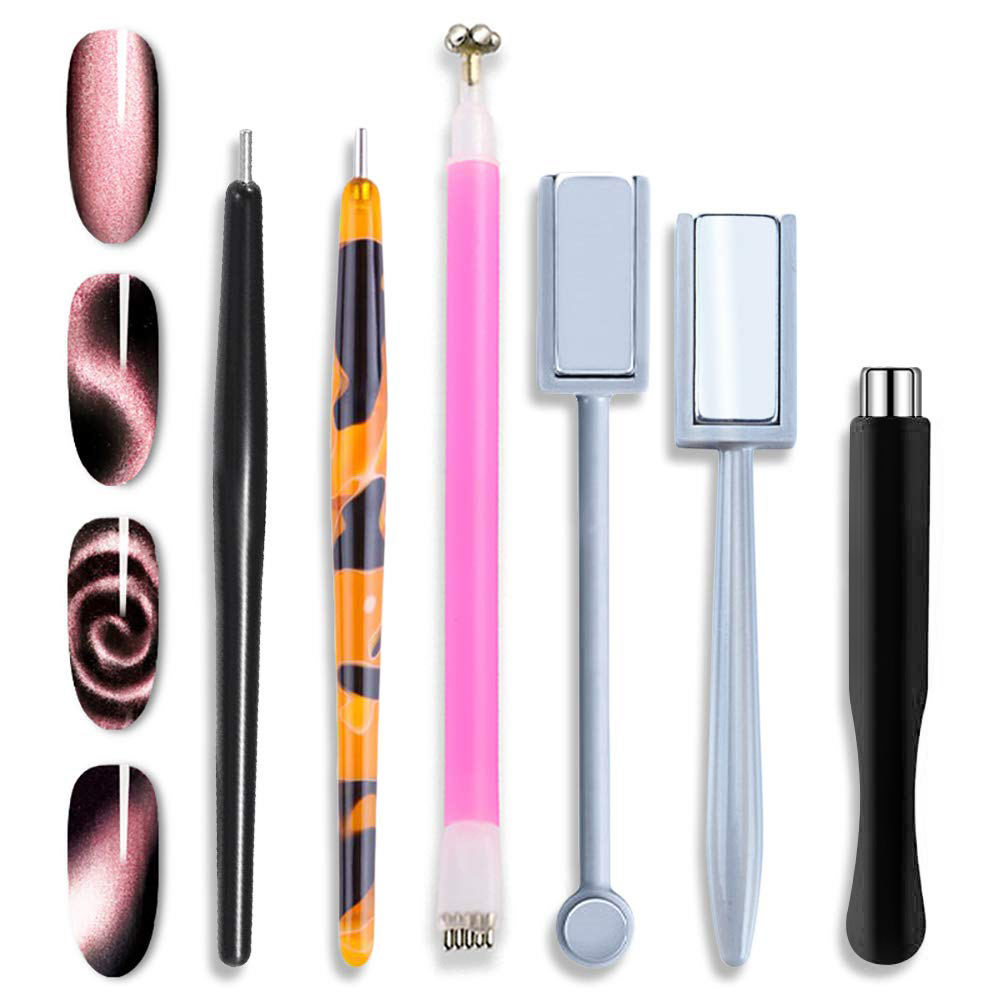 Nail Gel Polish Set - YIKOOLIN 3D Cat Eyes Magnet Magnetic