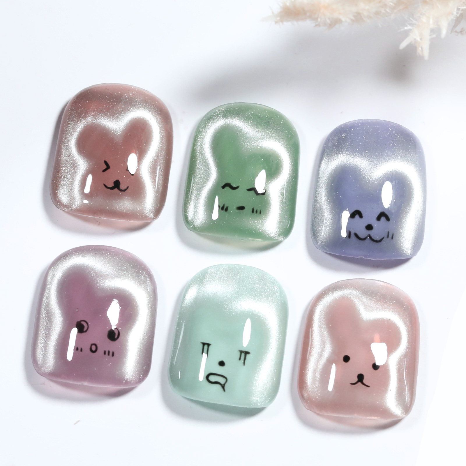 1/4Pcs Rabbit Bear Heart Shape - đánh giá và giá Nail Gel Polish Set