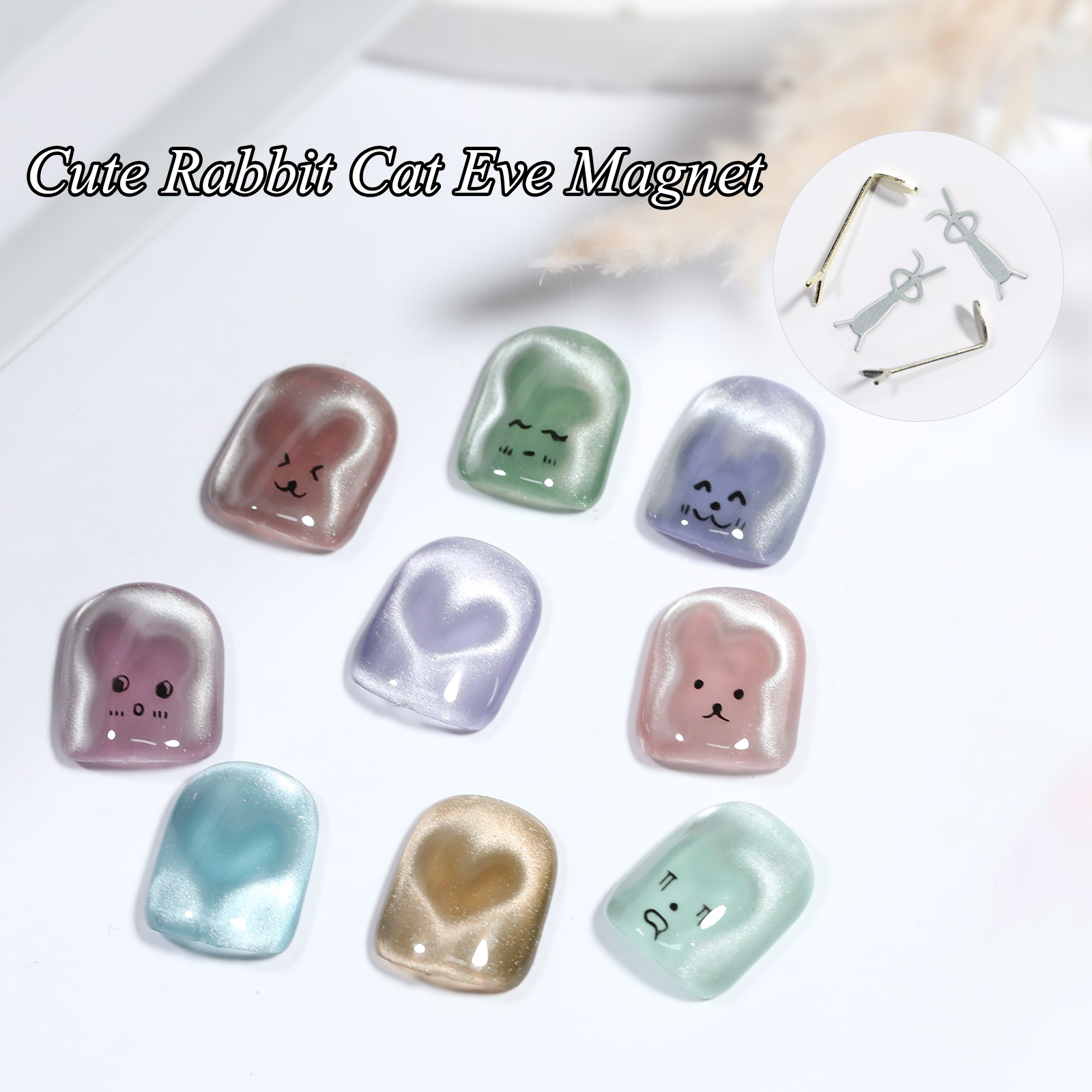 1/4Pcs Rabbit Bear Heart Shape - đánh giá và giá Nail Gel Polish Set