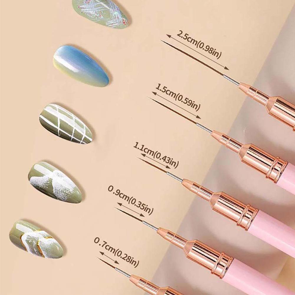5PCS Nail Art Liner Brush Set  - đánh giá và giá Nail Gel Polish Set