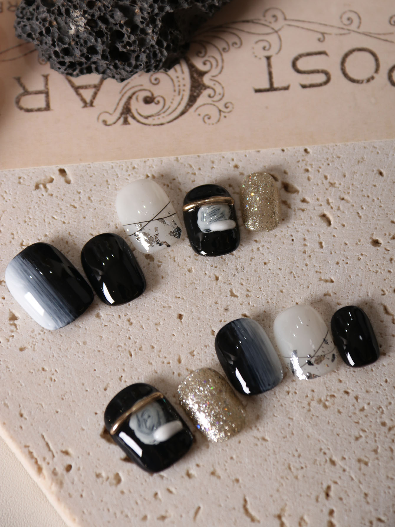 10Pcs Press on Nails Short Bla - đánh giá và giá Nail Adhesive Tab