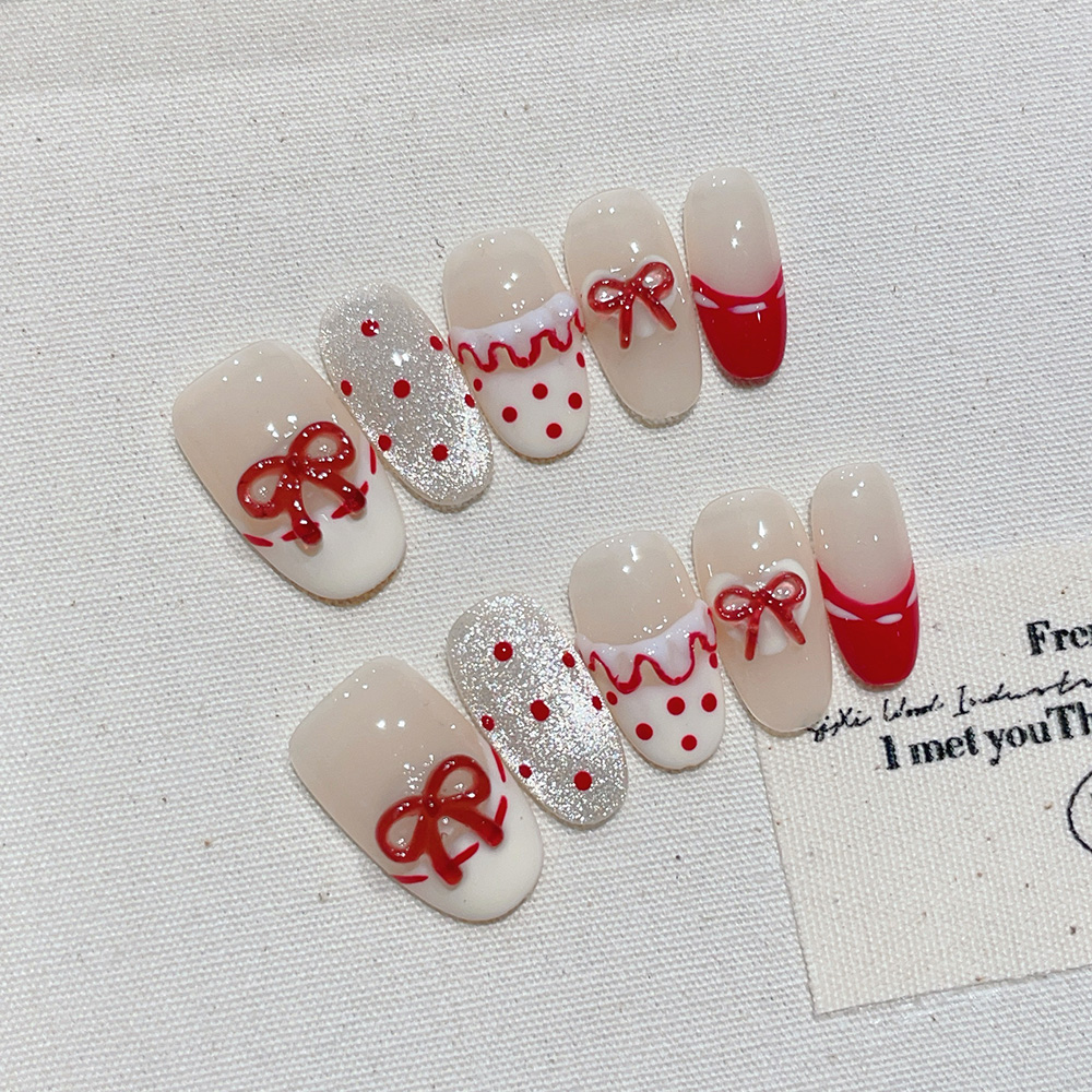 10pcs Short Oval Handmade Pres - đánh giá và giá Nail Art Oval