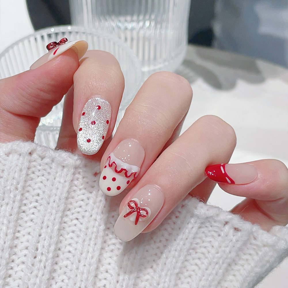 10pcs Short Oval Handmade Pres - đánh giá và giá Nail Art Oval
