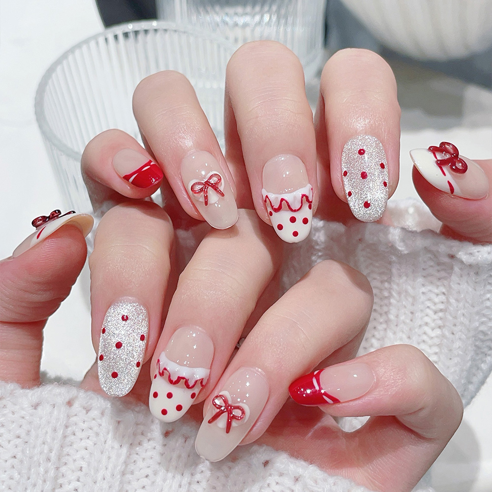 10pcs Short Oval Handmade Pres - đánh giá và giá Nail Art Oval