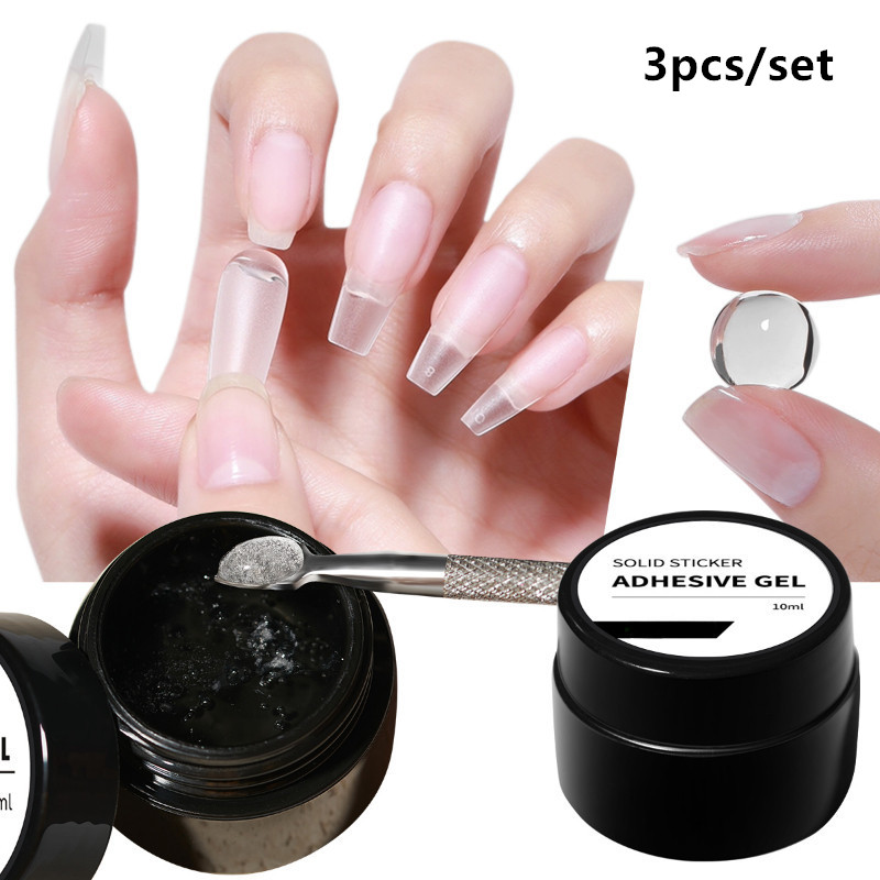 3pcs/set Solid Nail Tips Gel S - đánh giá và giá Nail Gel Polish Set