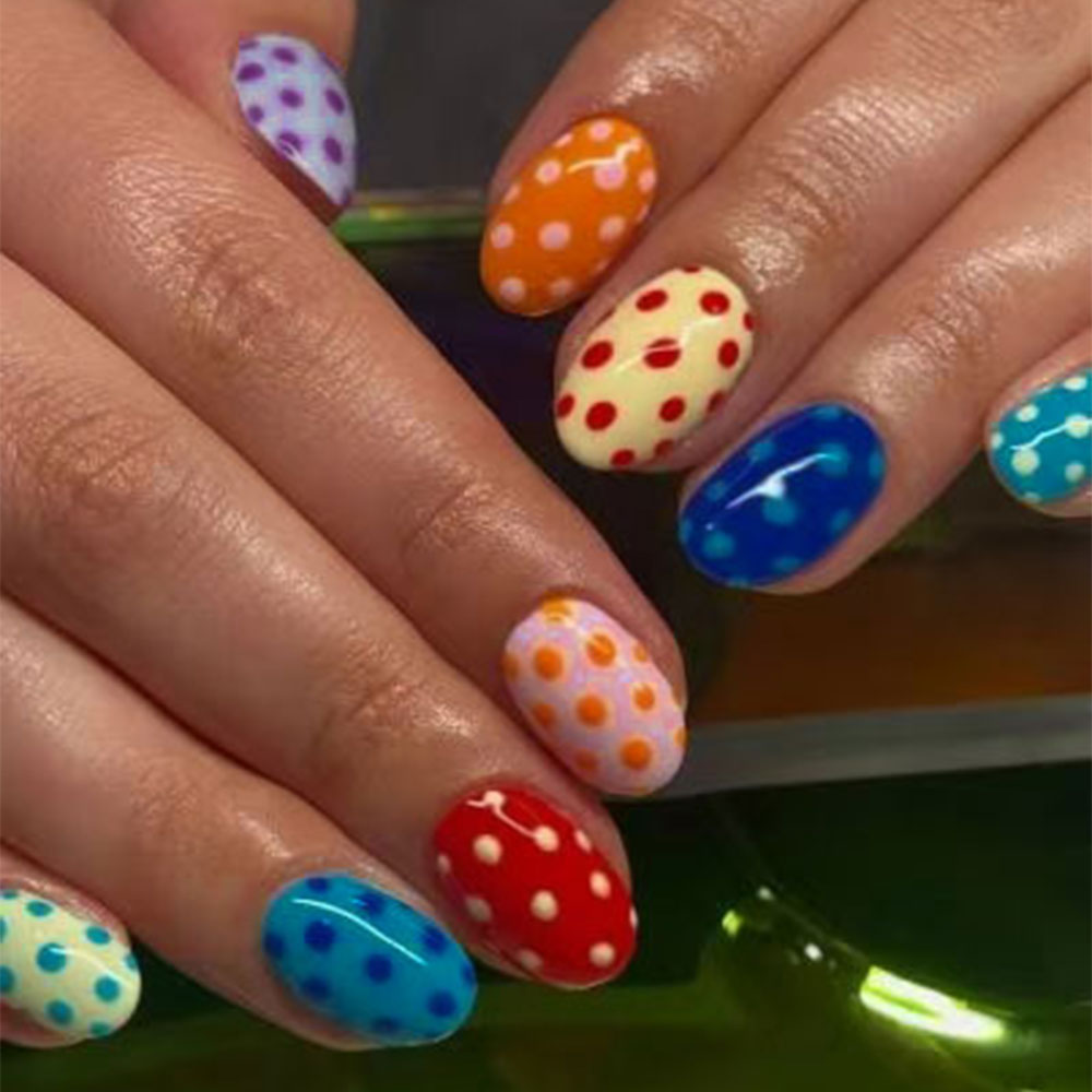 24Pcs/Set Short Oval Polka Poi - đánh giá và giá Nail Art Oval