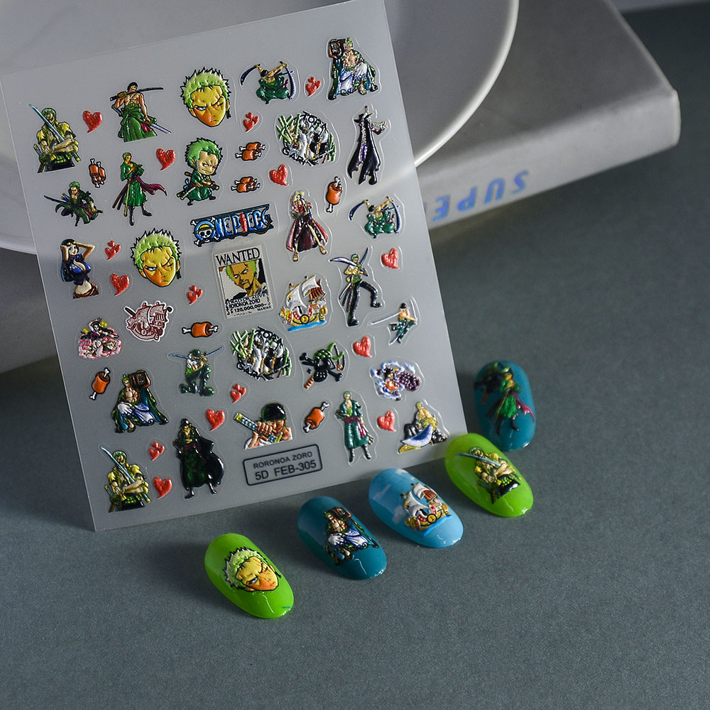 1PCS 5D Portable ONE PIECE Nai - đánh giá và giá Nail Art Zoro One Piece