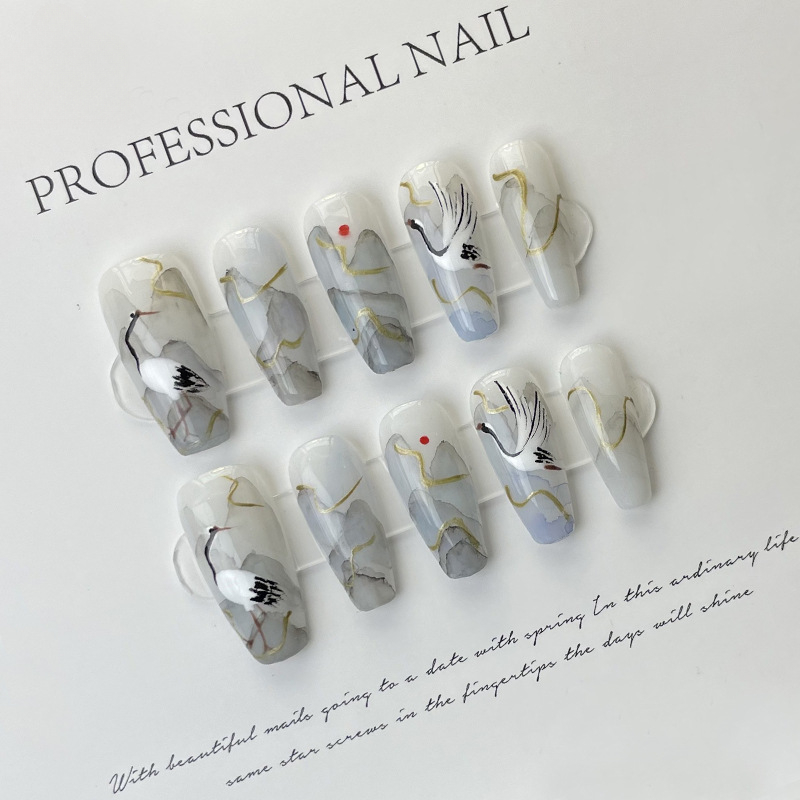 10 Pieces Chinese Style Ink Pa - đánh giá và giá Nail Art Painting