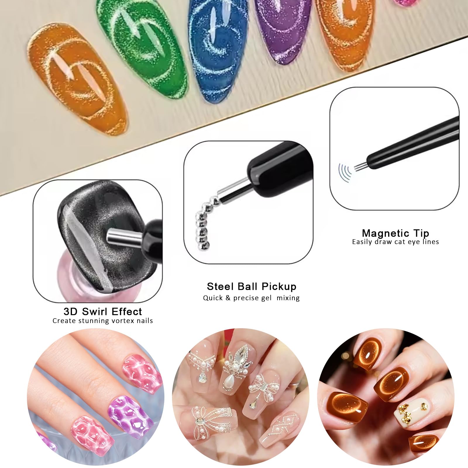 11Pcs Cat Eye Nail Art Magnet  - đánh giá và giá Nail Gel Polish Set