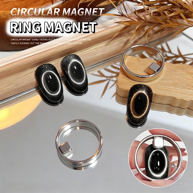 Ring Magnet Hollow Cat Eye Ova - đánh giá và giá Nail Art Oval