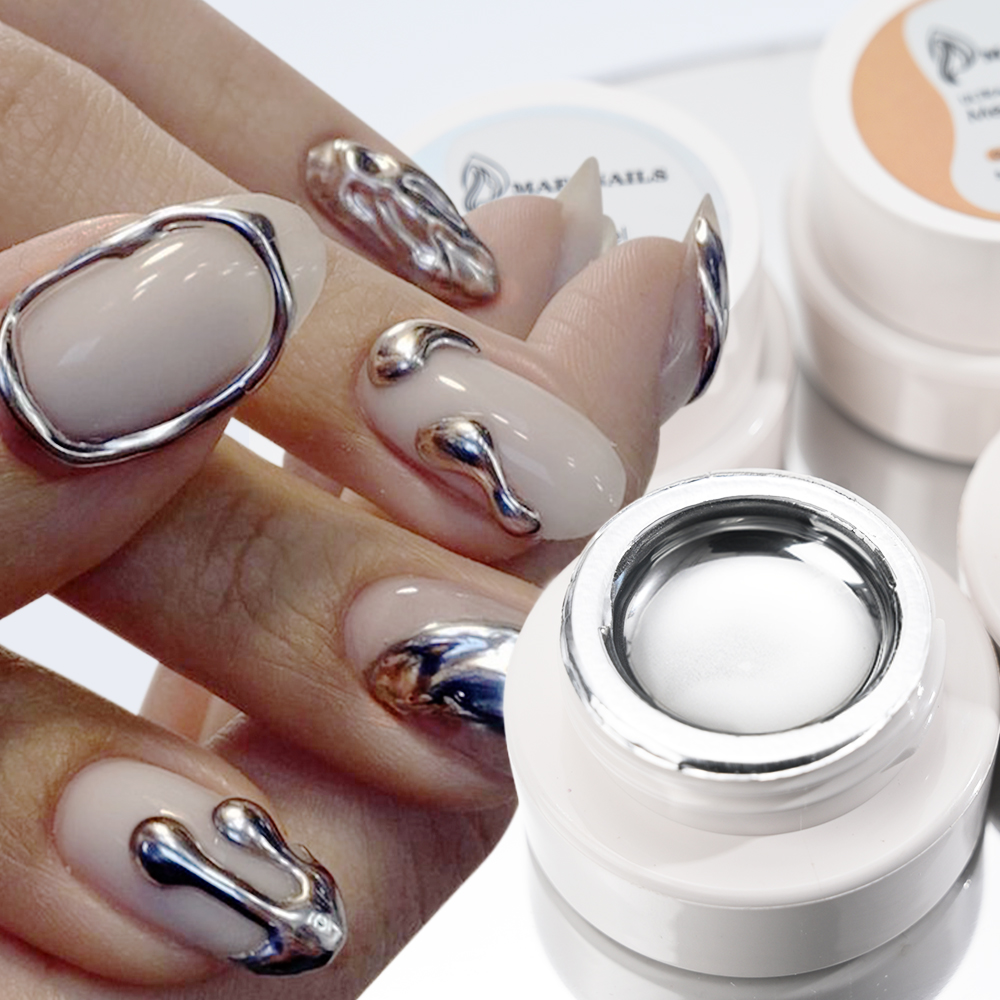 5ml Silver Gold Metallic Gel N - đánh giá và giá Nail Glitter Chrome
