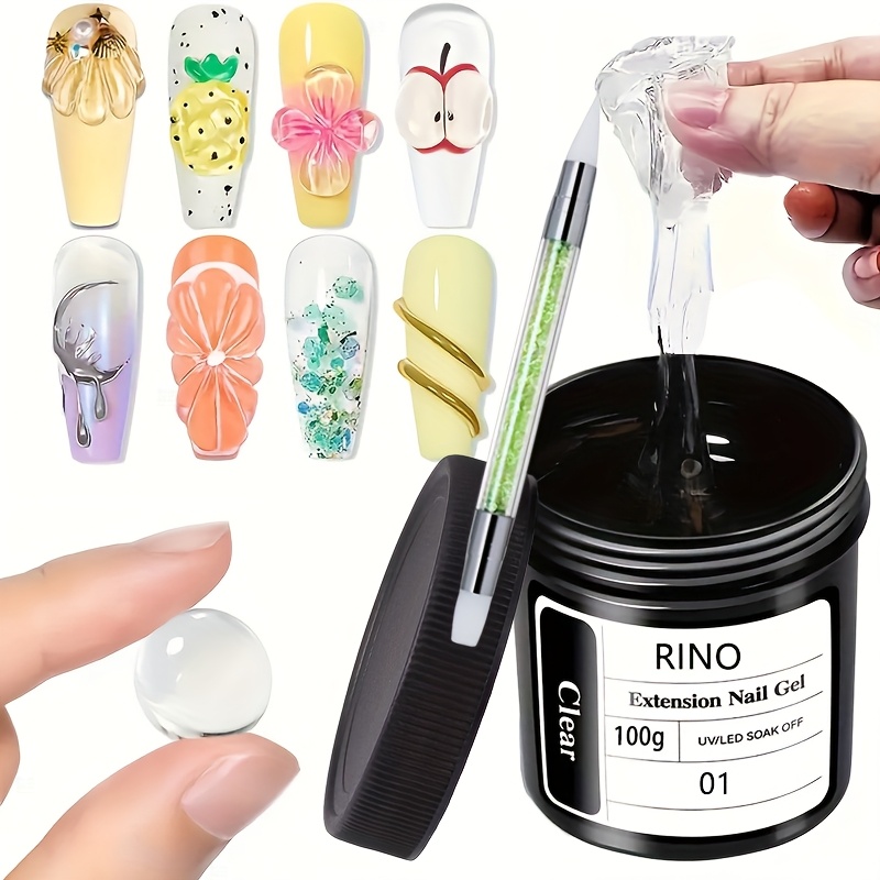 100g Clear Non-Stick Hand Exte - đánh giá và giá Nail Gel Polish Set