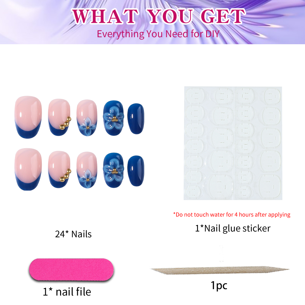 24pcs Short Oval 3D Gel Nail S - đánh giá và giá Nail Art Oval