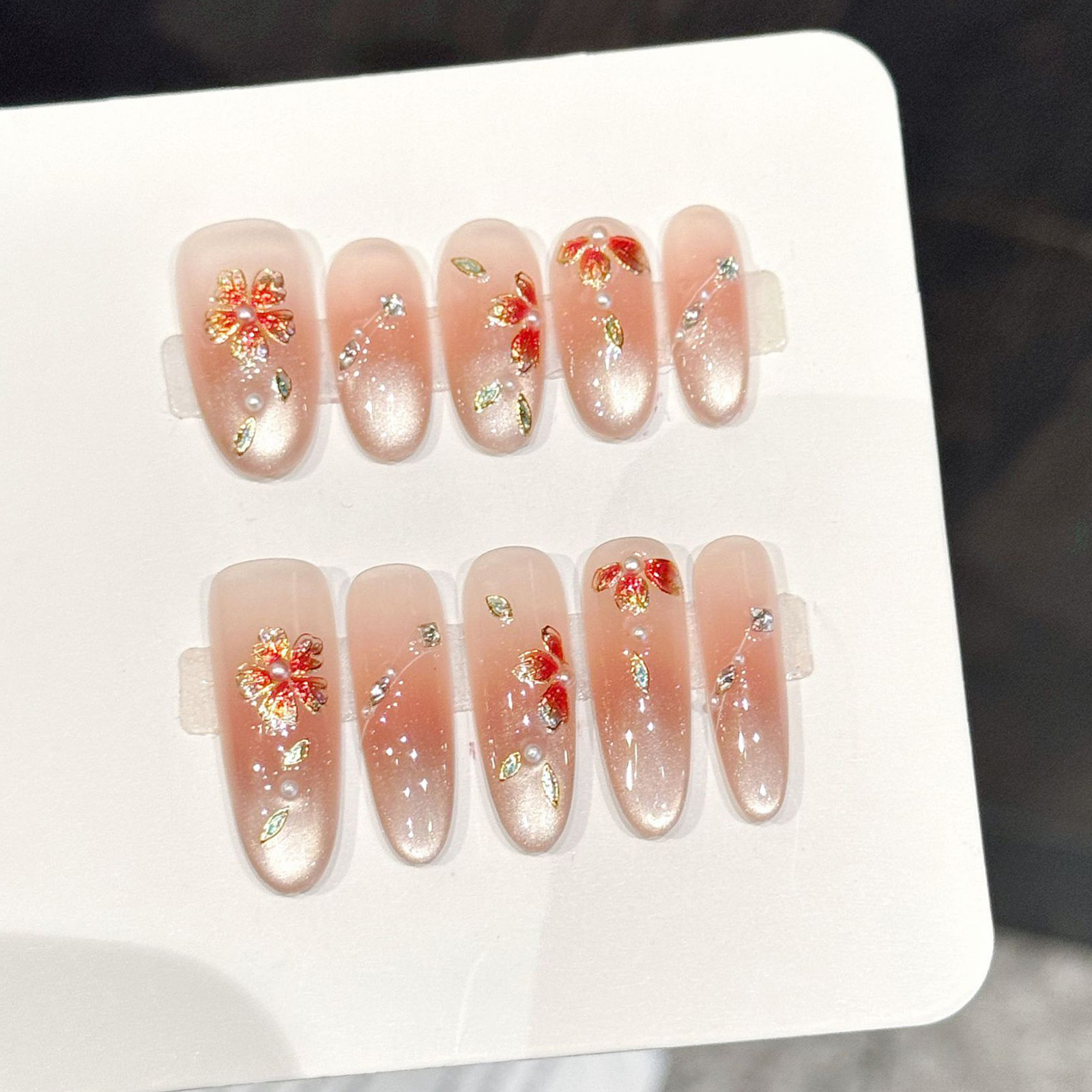 10pcs Handmade Fake Nails Pres - đánh giá và giá Nail Art Oval