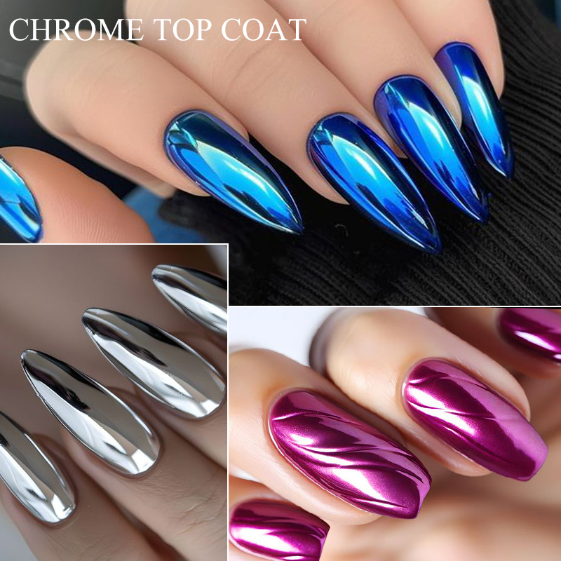 7ML Chrome Top Coat For Mirror - đánh giá và giá Nail Glitter Chrome