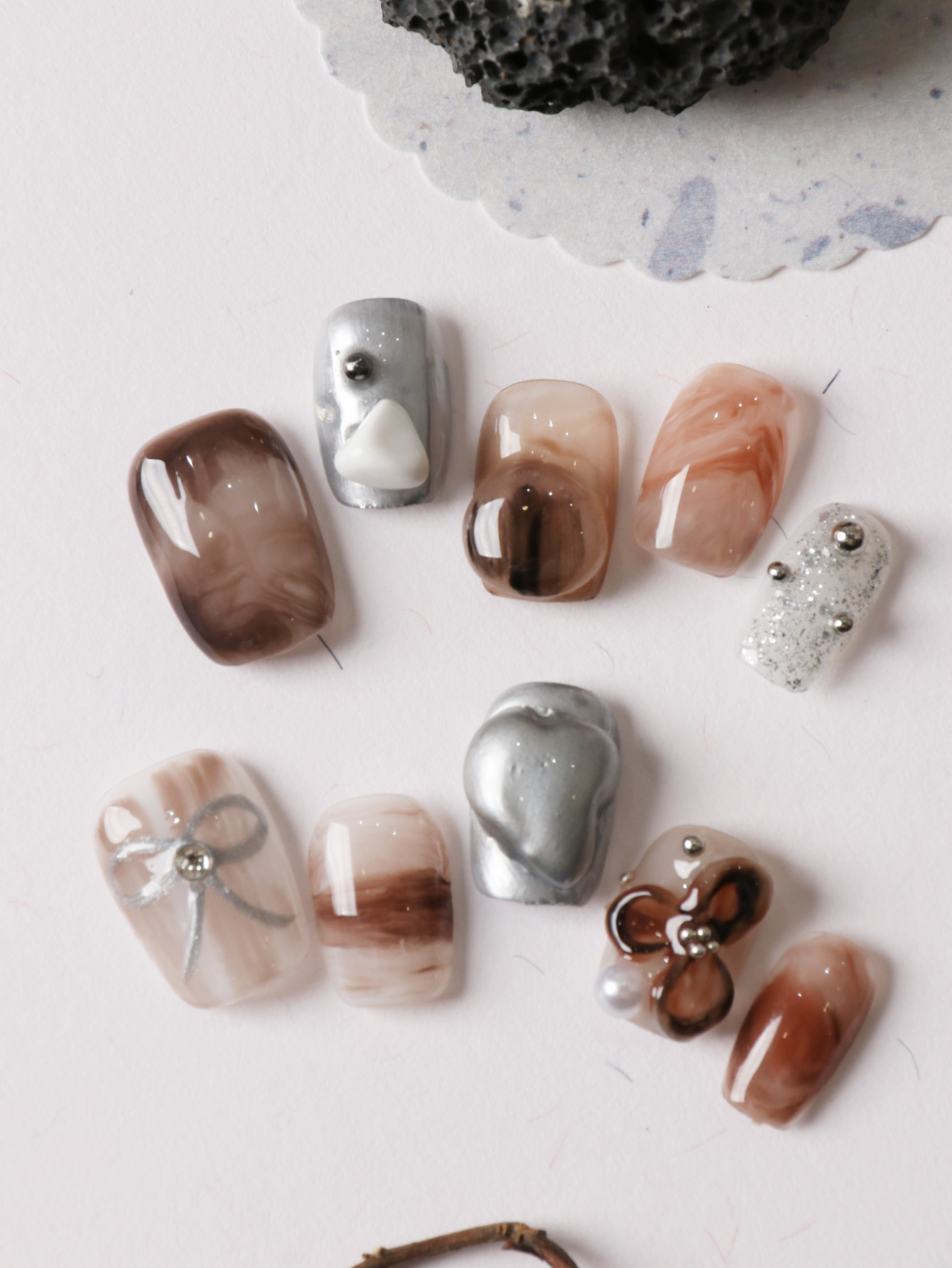 10Pcs Press on Nails Short Bro - đánh giá và giá Nail Adhesive Tab