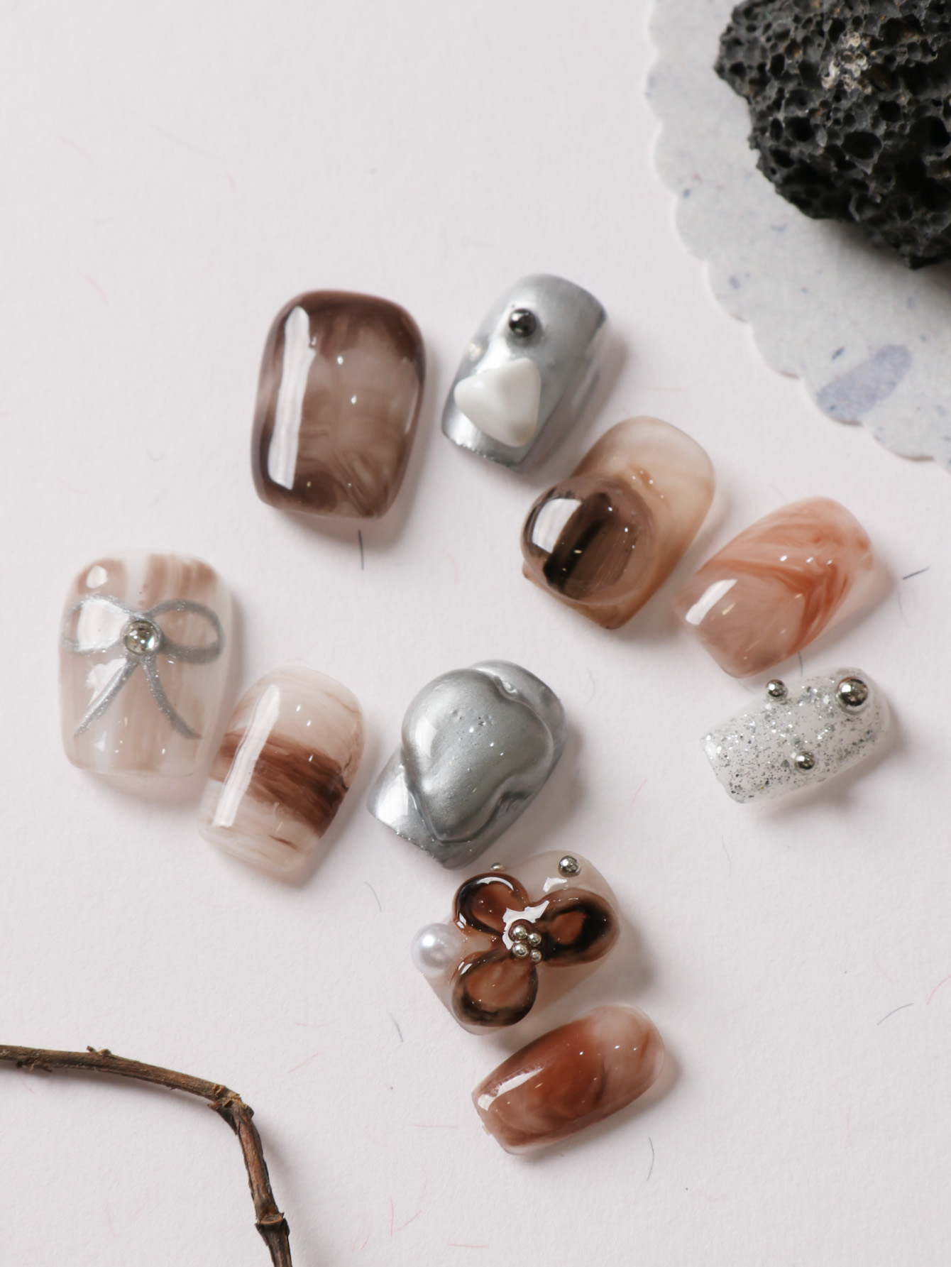 10Pcs Press on Nails Short Bro - đánh giá và giá Nail Adhesive Tab