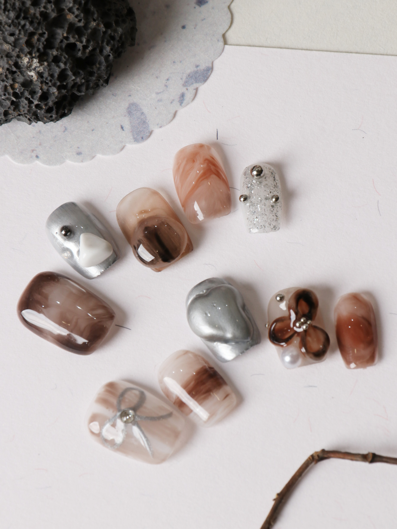 10Pcs Press on Nails Short Bro - đánh giá và giá Nail Adhesive Tab